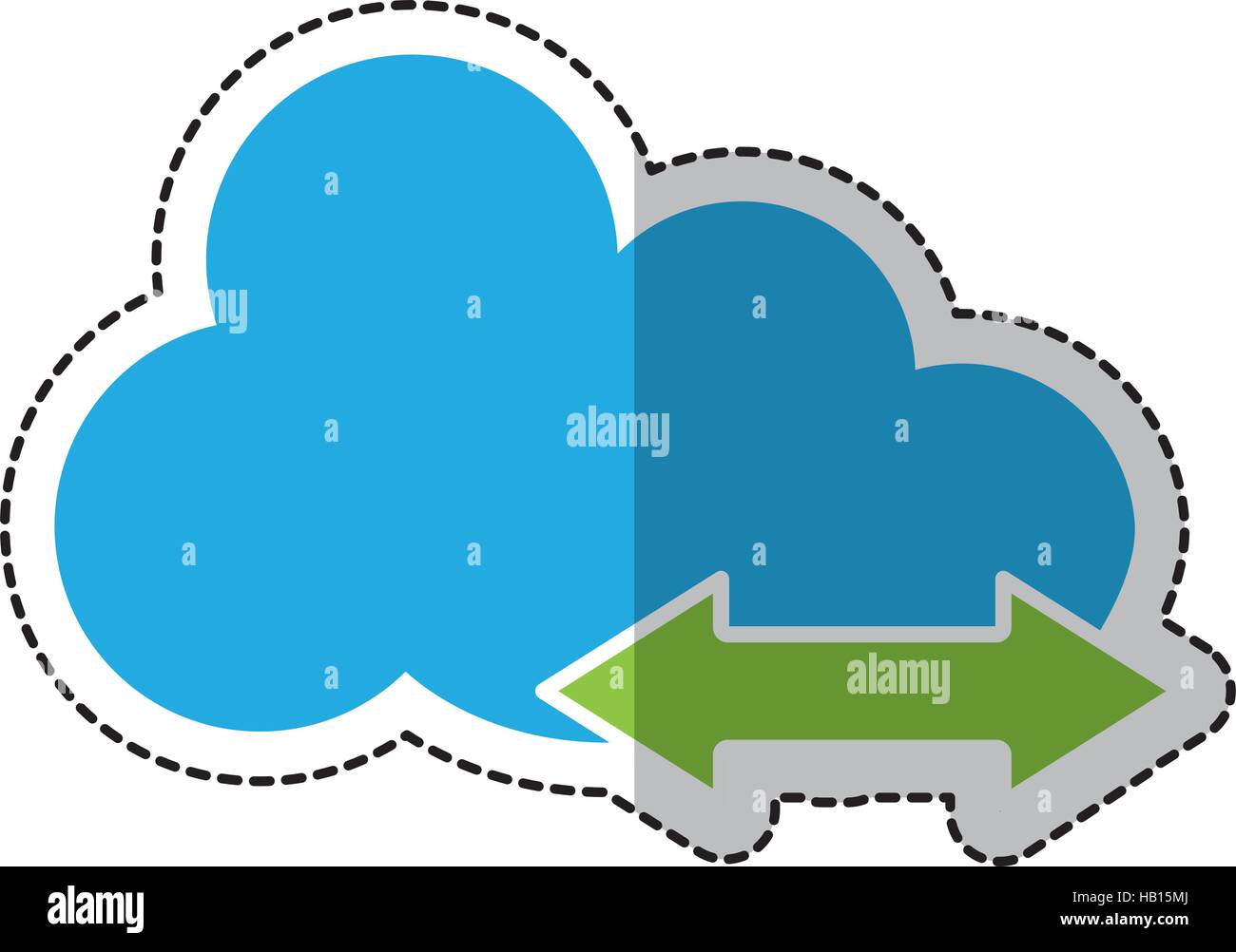 cloud storage with sharing arrow icon over white background. vector ...
