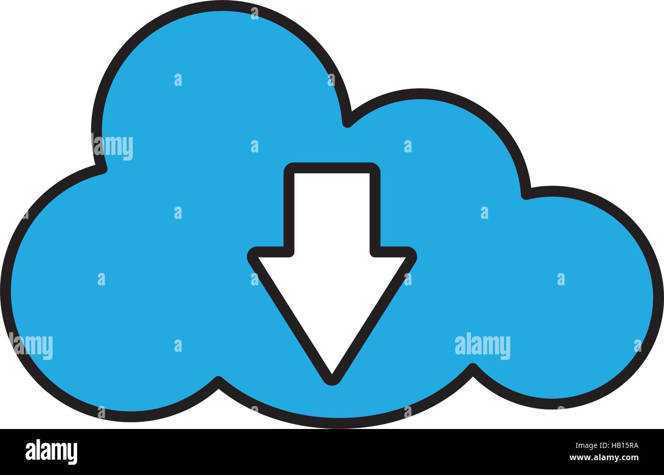 cloud storage with download arrow icon over white background. vector ...