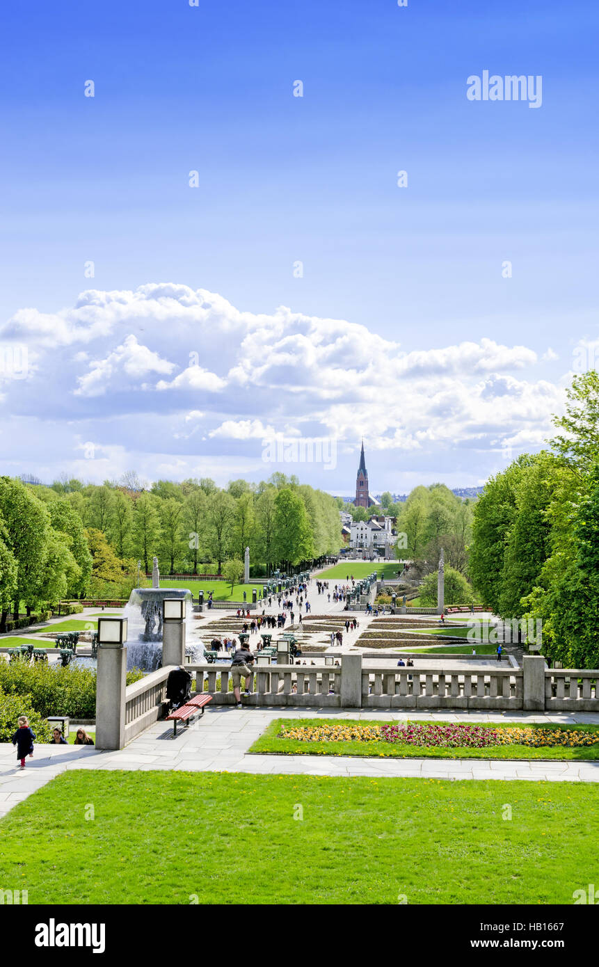 Statues in Vigeland park in Oslo vertical Stock Photo