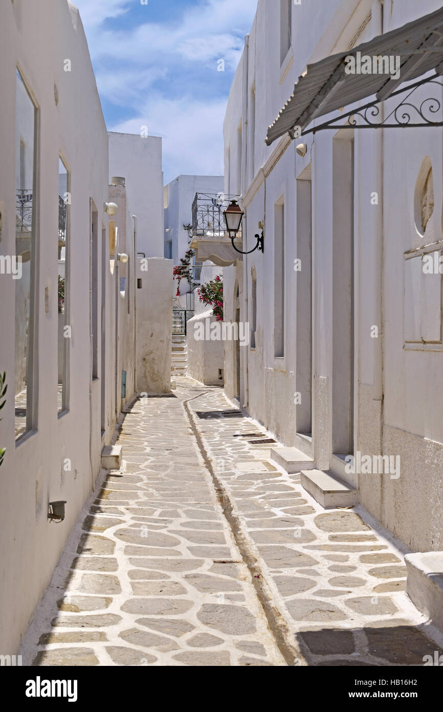 Alleyway in Parikia, Paros Stock Photo