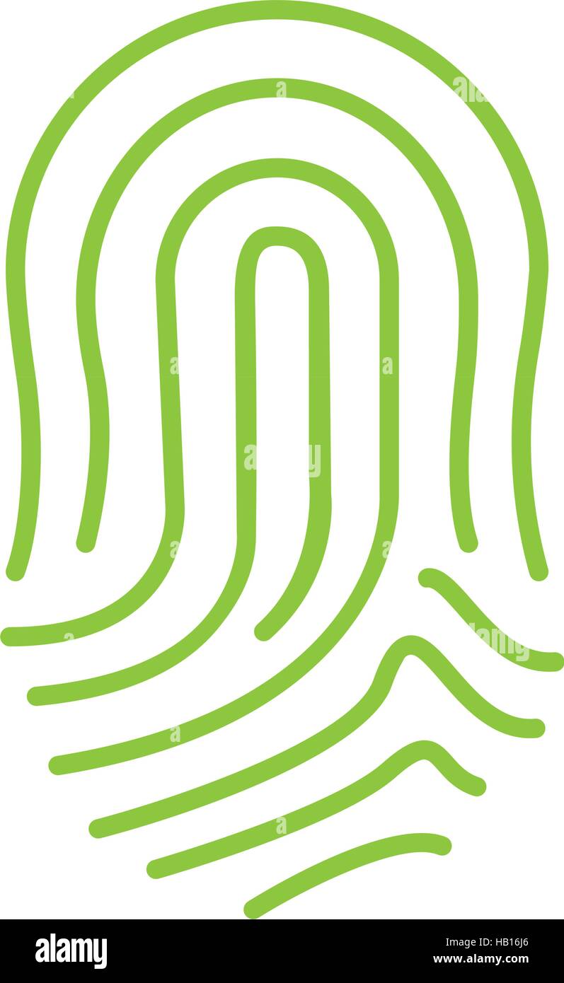 fingerprint green icon image vector illustration design Stock Vector