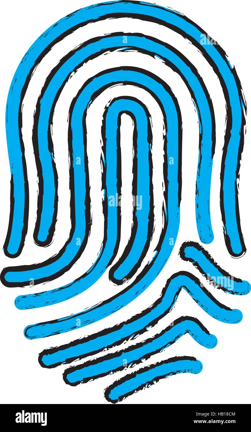 fingerprint blue icon image vector illustration design Stock Vector