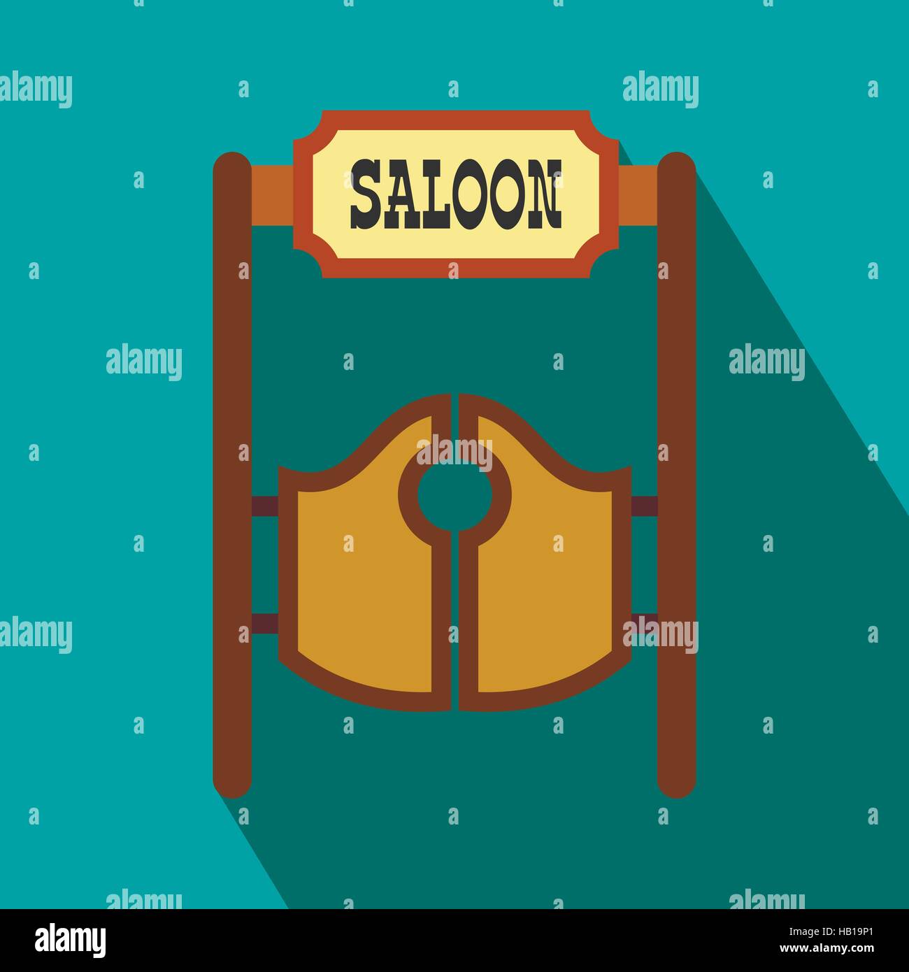 Old western swinging saloon doors flat icon Stock Vector Image & Art - Alamy