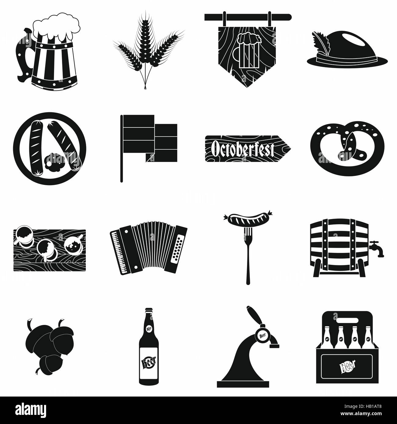 Oktoberfest party black simple icons Stock Vector Image & Art - Alamy