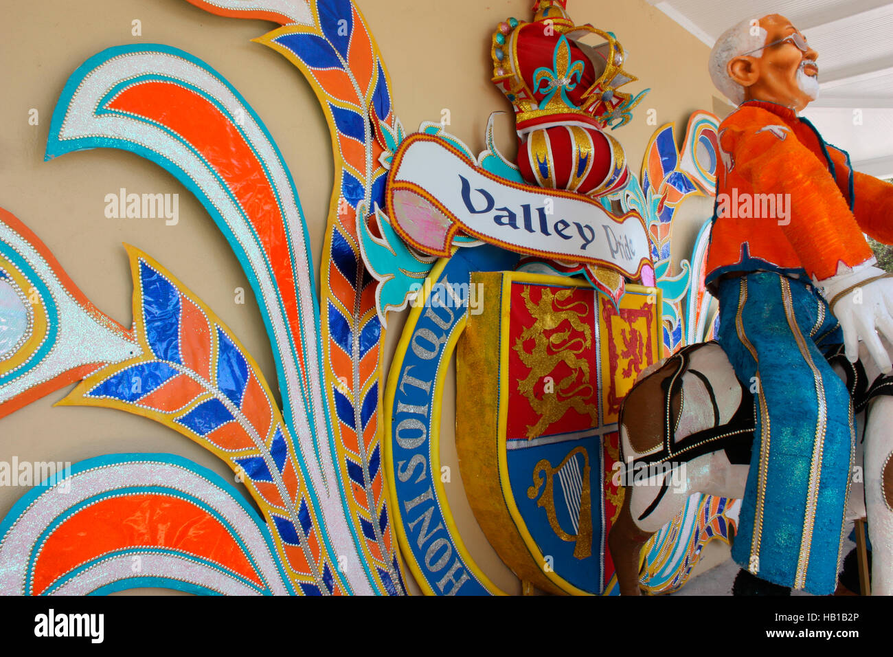 Junkanoo exhibit at the National Gallery of the West Indies, Nassau, The Bahamas Stock Photo