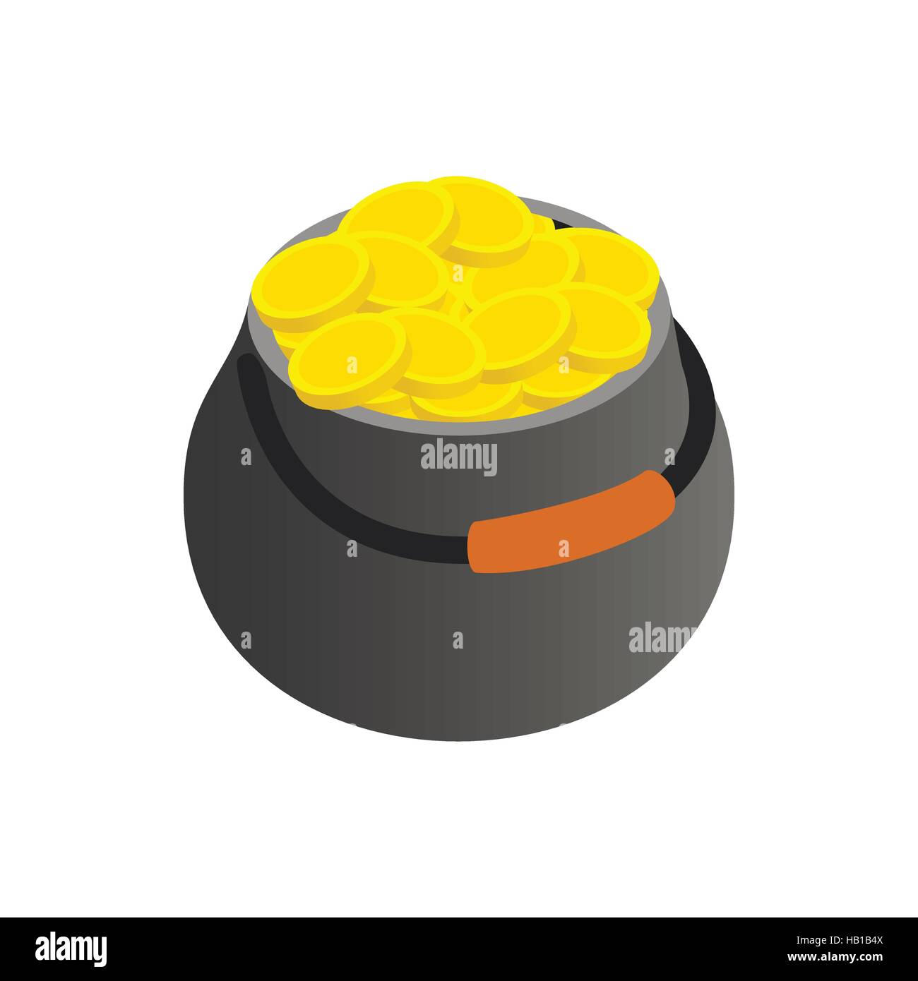 Pot full of gold coins isometric 3d icon Stock Vector Image & Art - Alamy