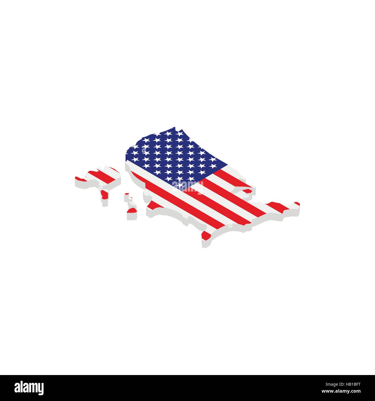 USA map with flag isometric 3d icon Stock Vector Image & Art - Alamy