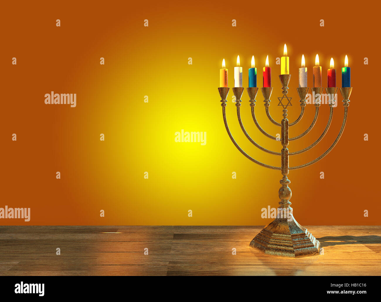 Hanukkah menorah 3D render Stock Photo Alamy