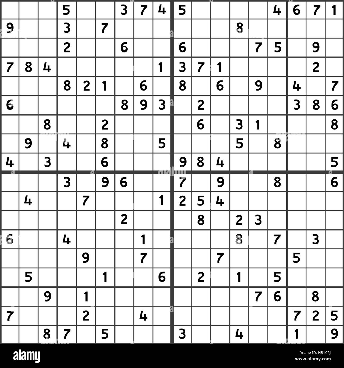 Sudoku background Black and White Stock Photos & Images - Alamy