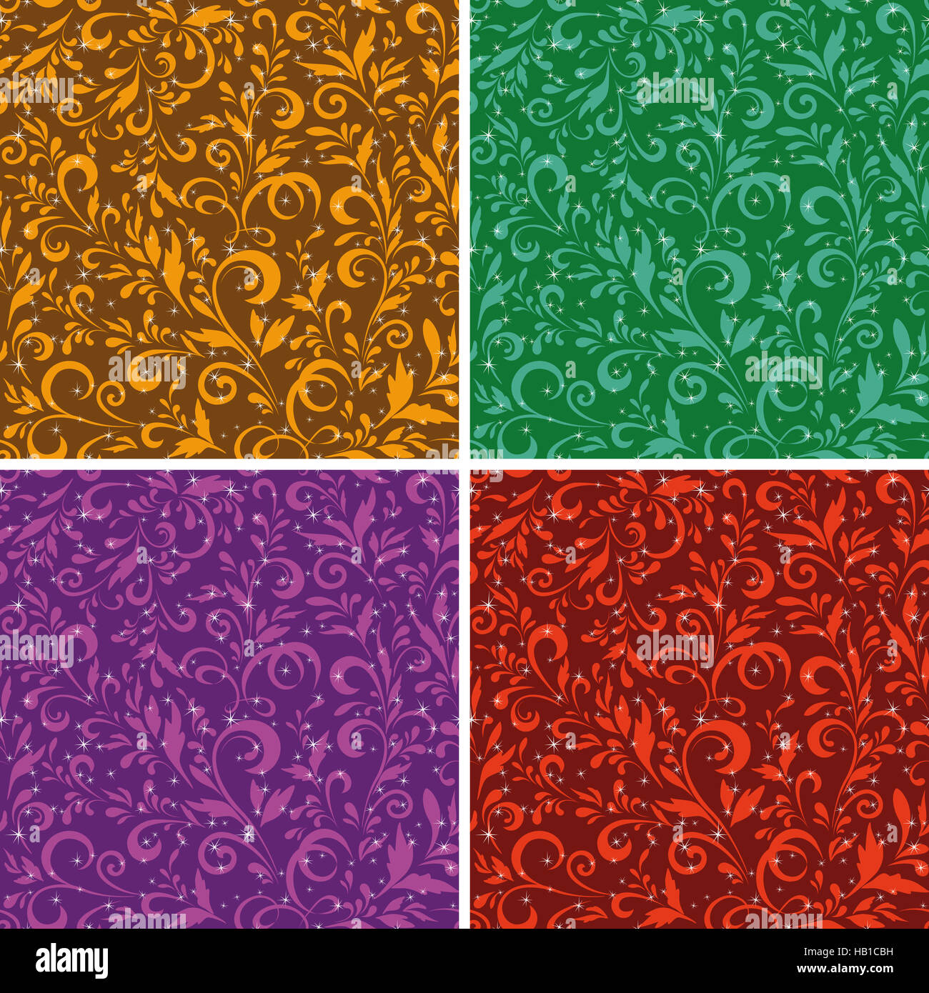 Seamless Floral Patterns Stock Photo