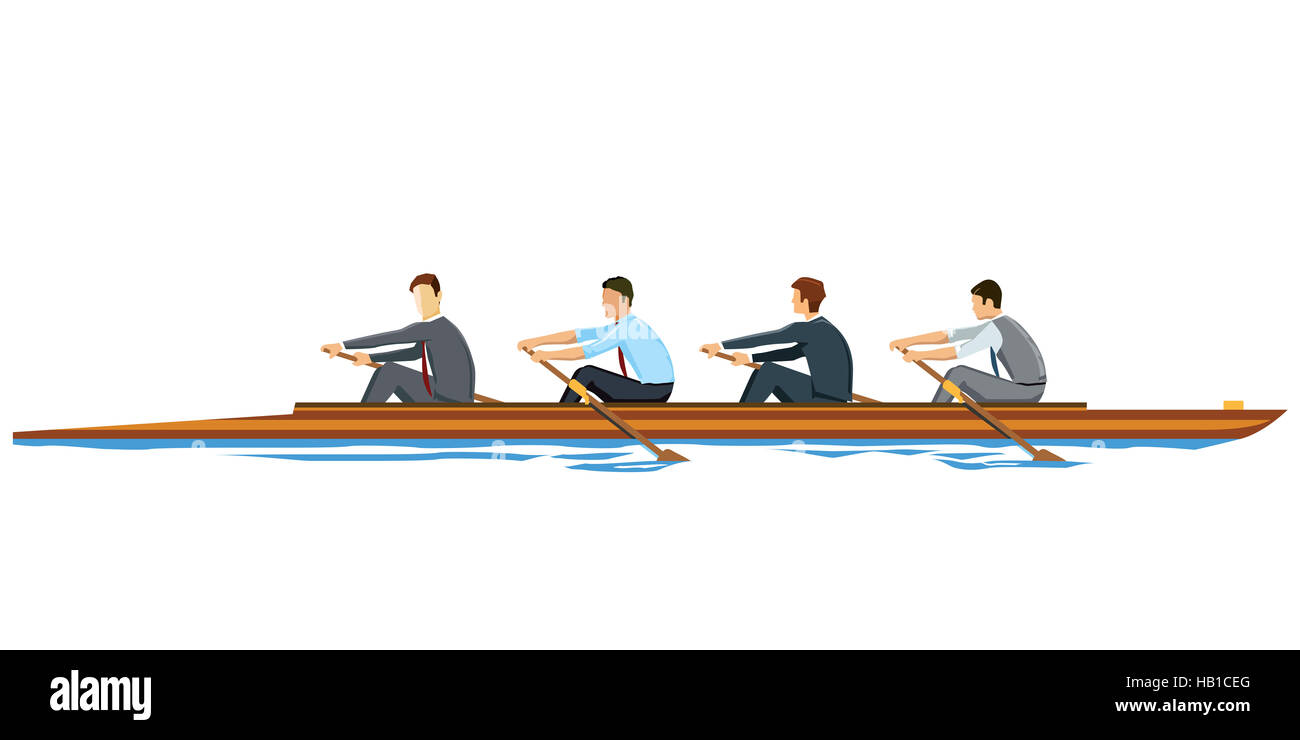 Rowing Businessmen Stock Photo