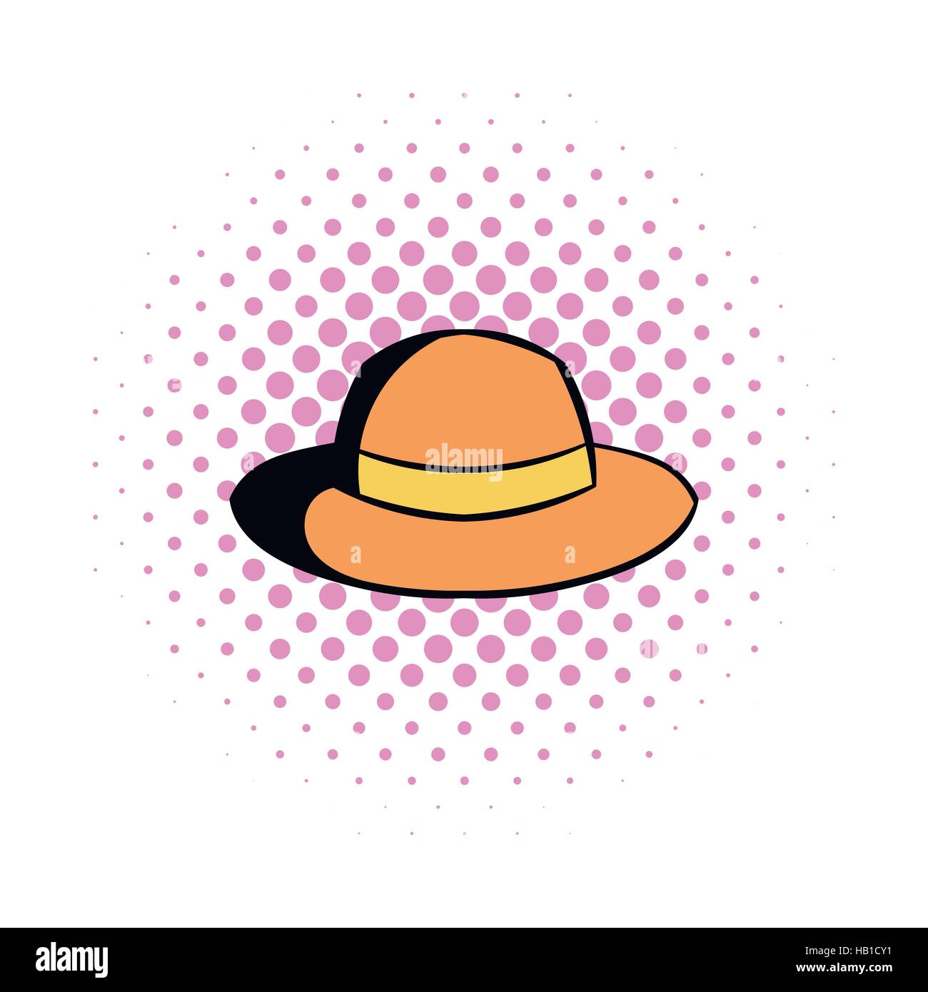 Hipster hat comics icon Stock Vector