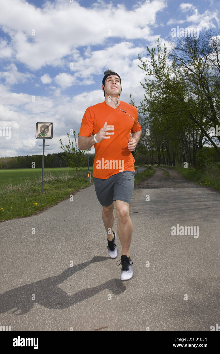 running on a foothpath Stock Photo