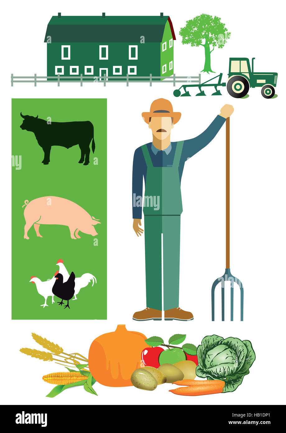 Farmer and Farm Stock Photo