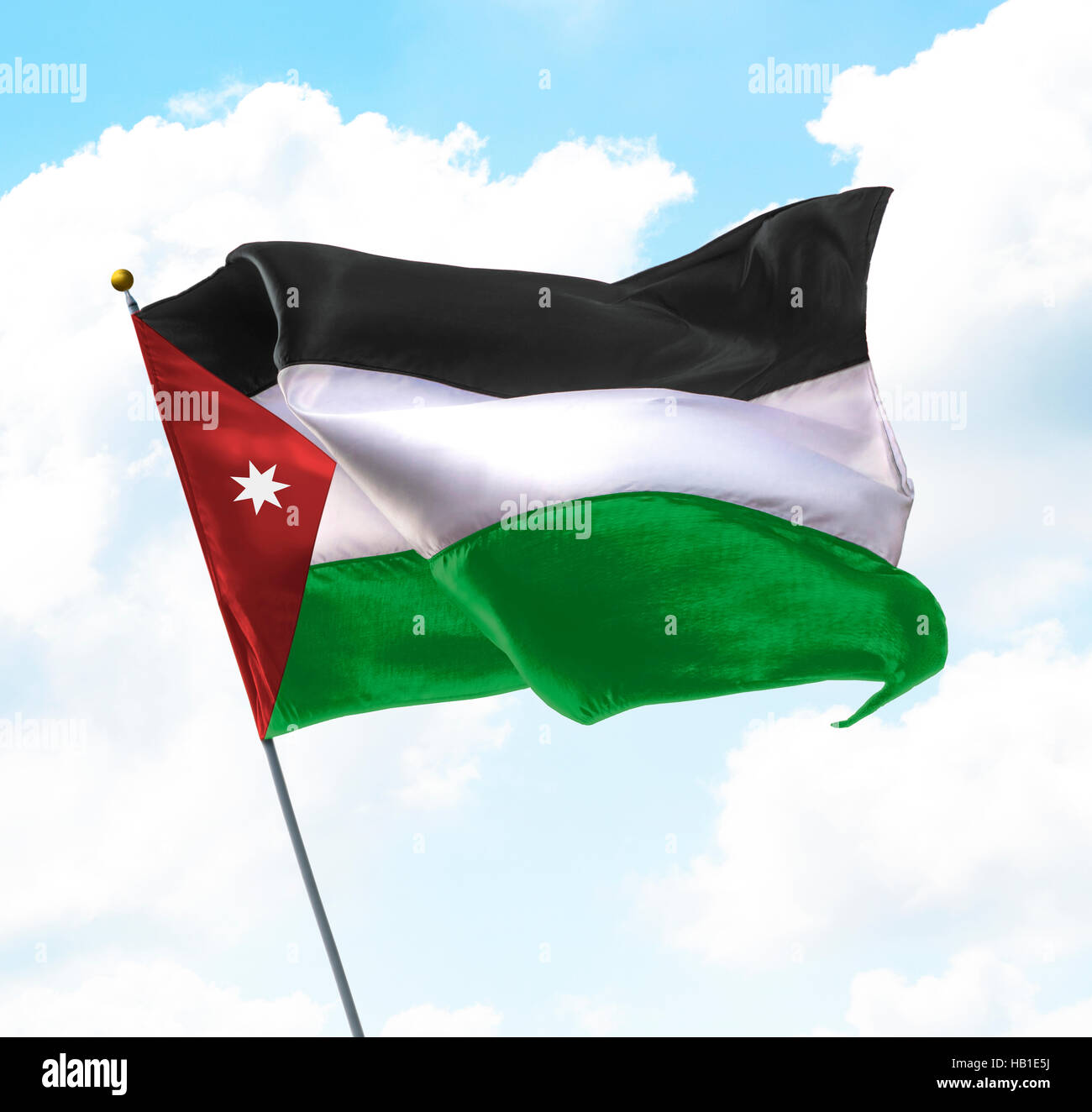 Jordanian national flag amman jordan hires stock photography and