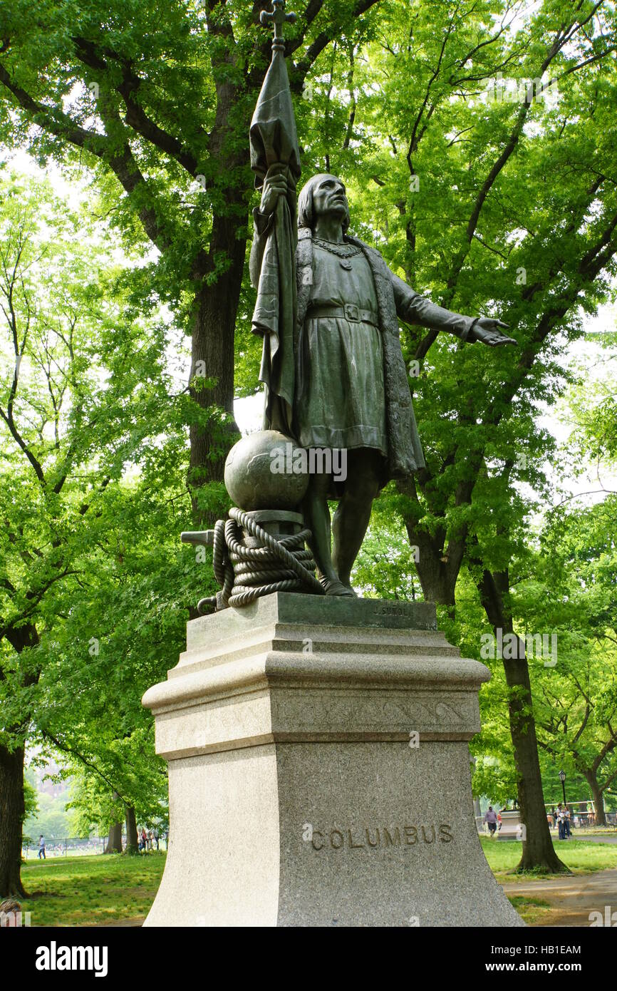 Columbus Monument in CentralPark Stock Photo Alamy