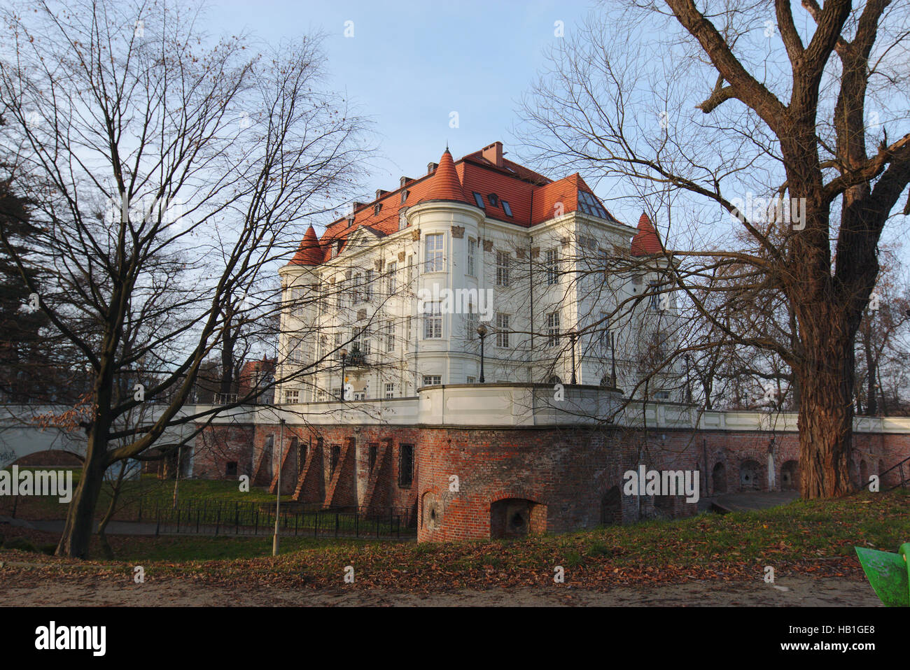 Fortified castle in Lesnica, Wroclaw (Poland) Stock Photo