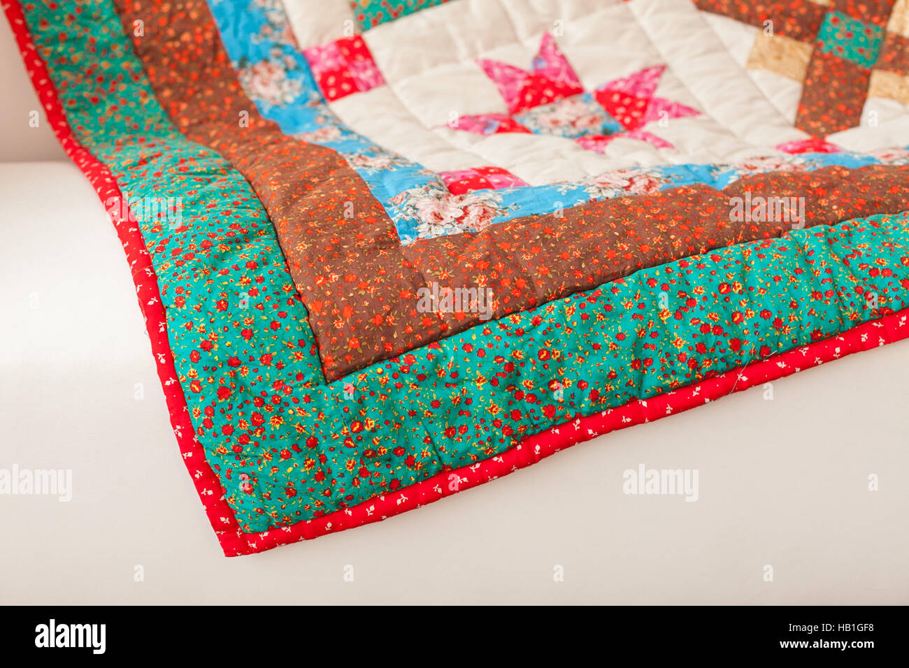 Part of patchwork quilt as background Stock Photo - Alamy