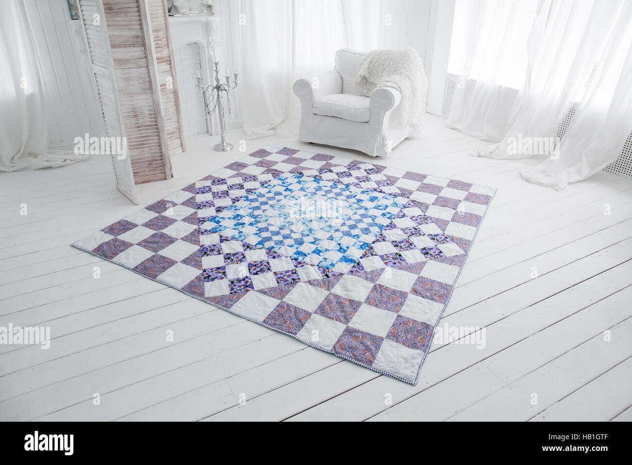 Part of patchwork quilt as background Stock Photo - Alamy