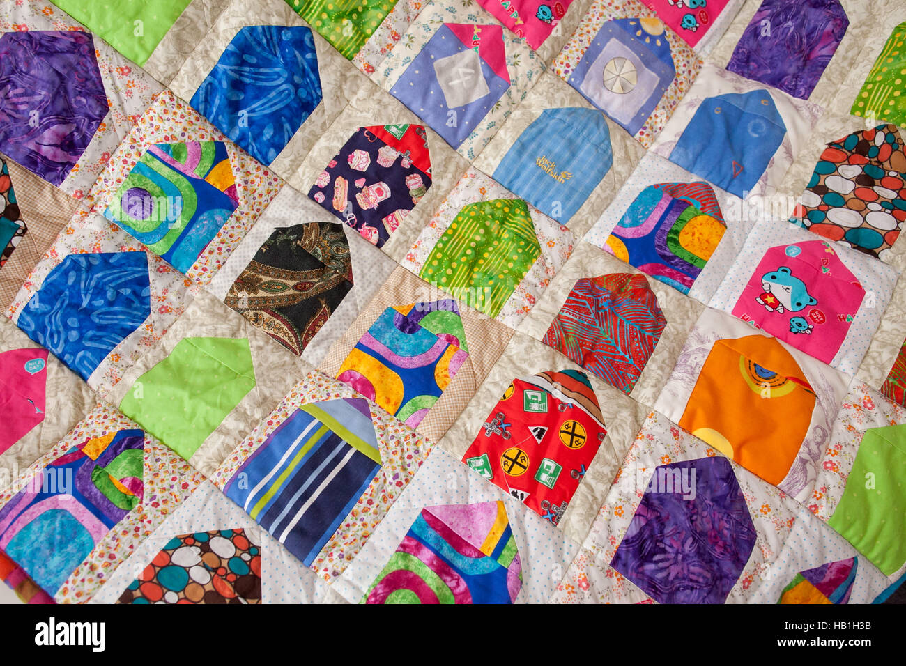 Part of patchwork quilt as background Stock Photo - Alamy