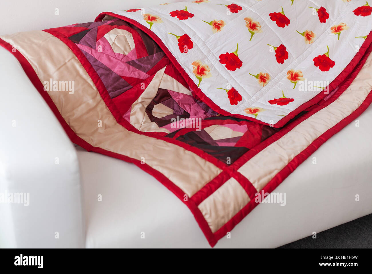 Part of patchwork quilt as background Stock Photo - Alamy