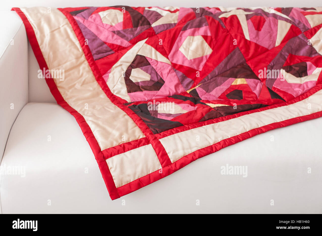 Part of patchwork quilt as background Stock Photo - Alamy