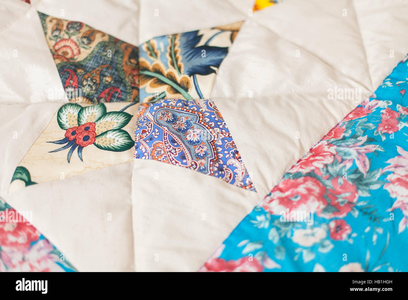 Part of patchwork quilt as background Stock Photo - Alamy
