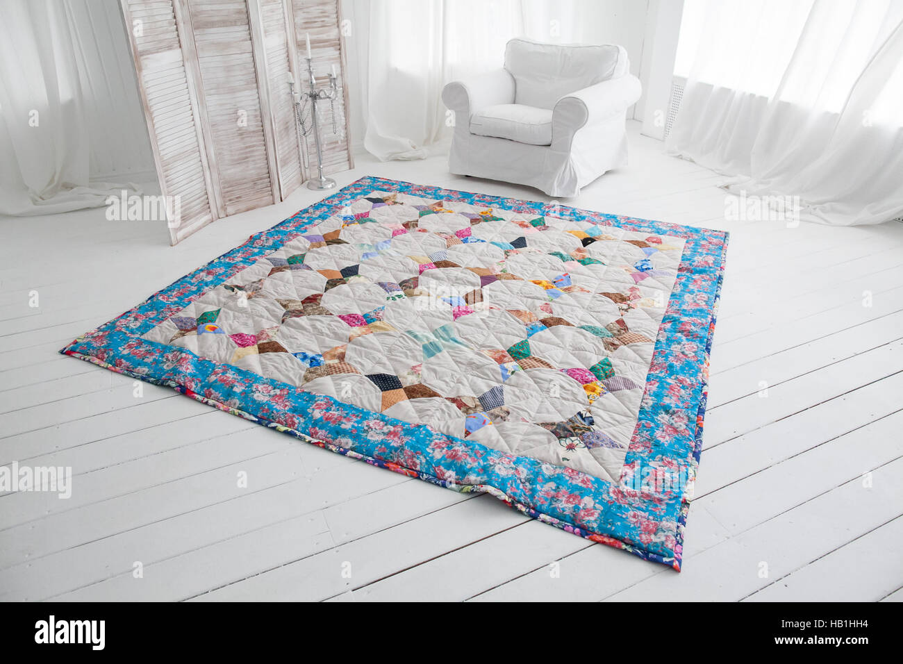 Part of patchwork quilt as background Stock Photo - Alamy