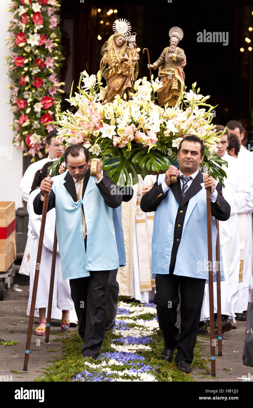 Procession in Santana on Madeira Stock Photo