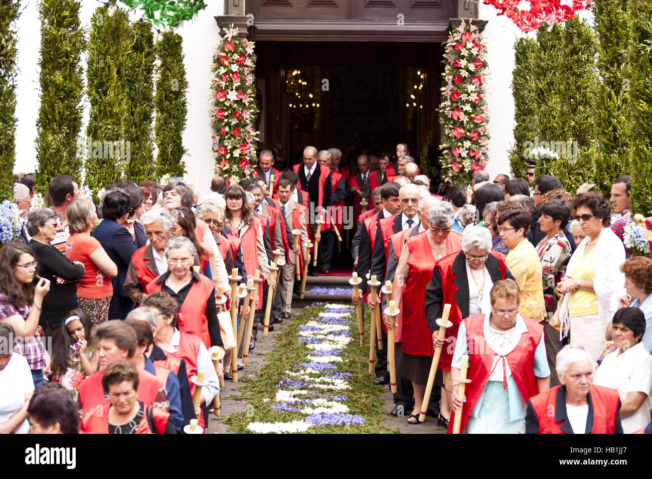 Procession in Santana on Madeira Stock Photo