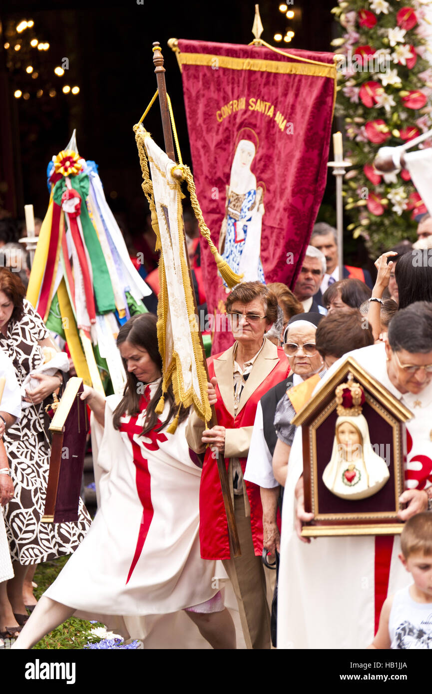 Procession in Santana on Madeira Stock Photo