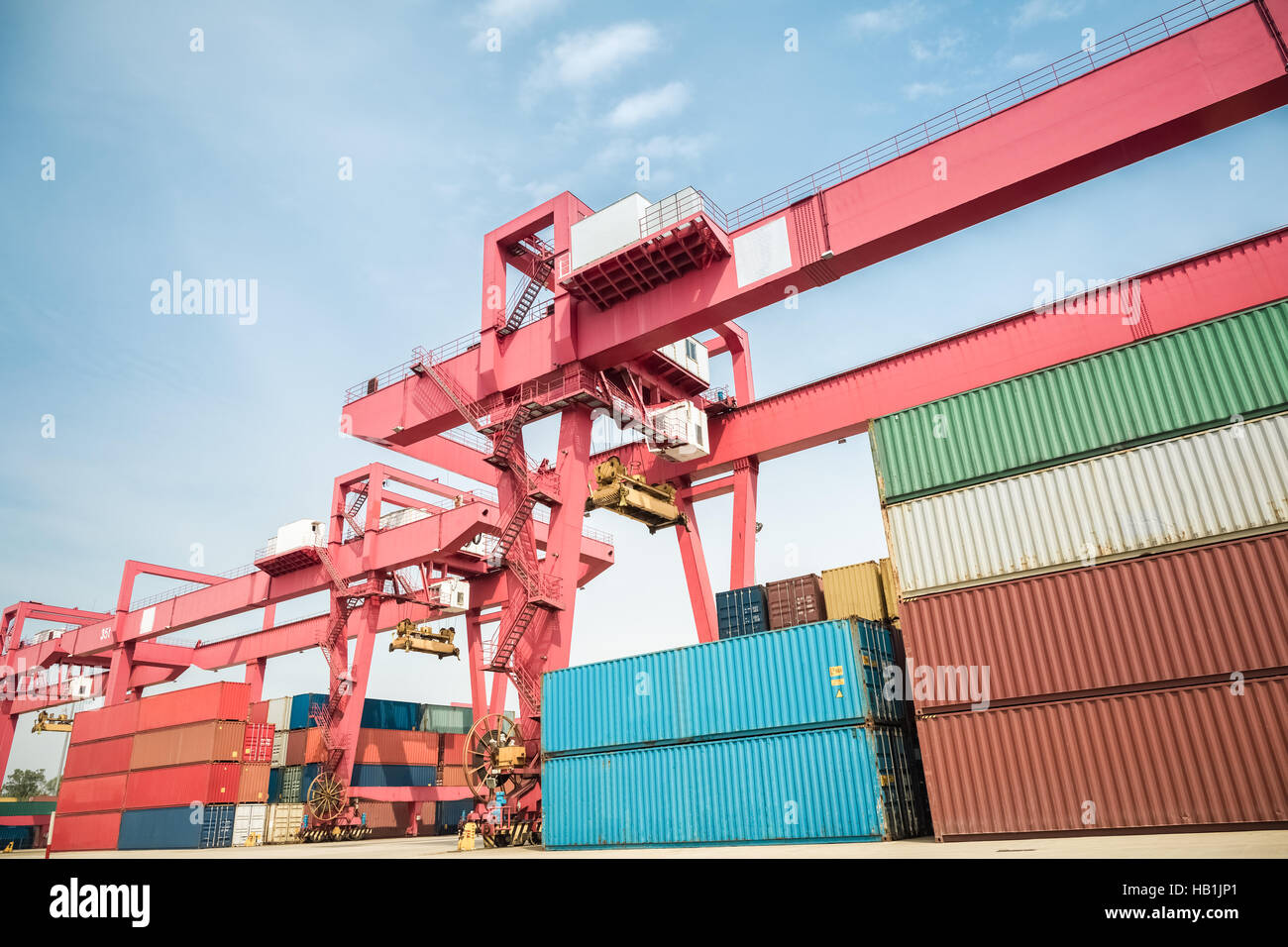 container freight yard Stock Photo