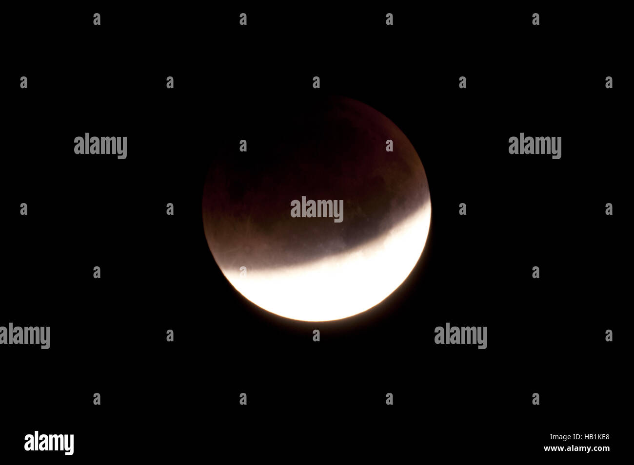 Total Lunar Eclipse on Sept. 28, 2015 Stock Photo