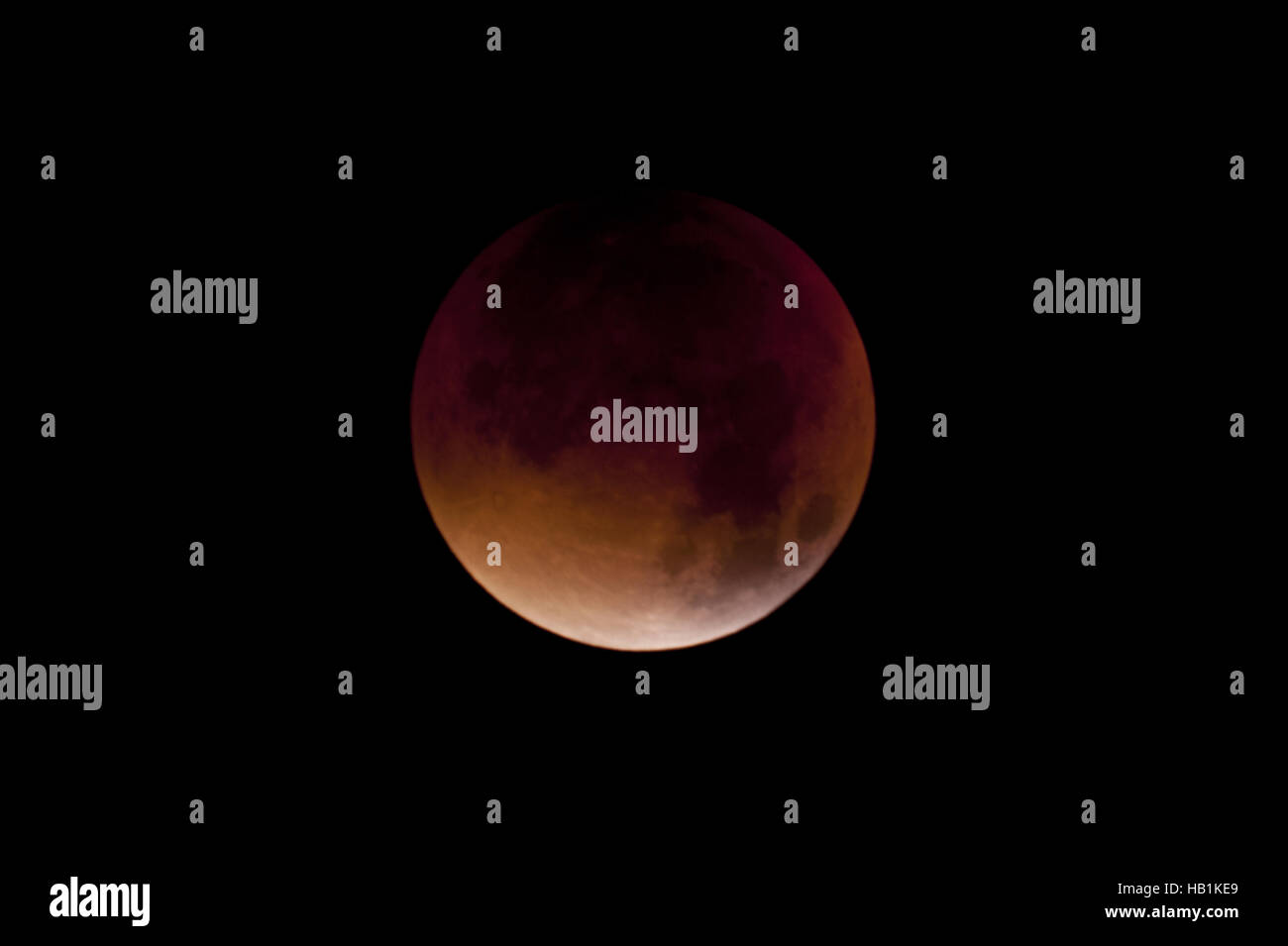 Total Lunar Eclipse on Sept. 28, 2015 Stock Photo