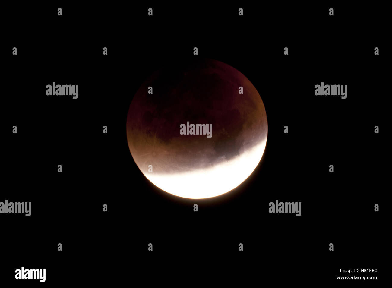 Total Lunar Eclipse on Sept. 28, 2015 Stock Photo