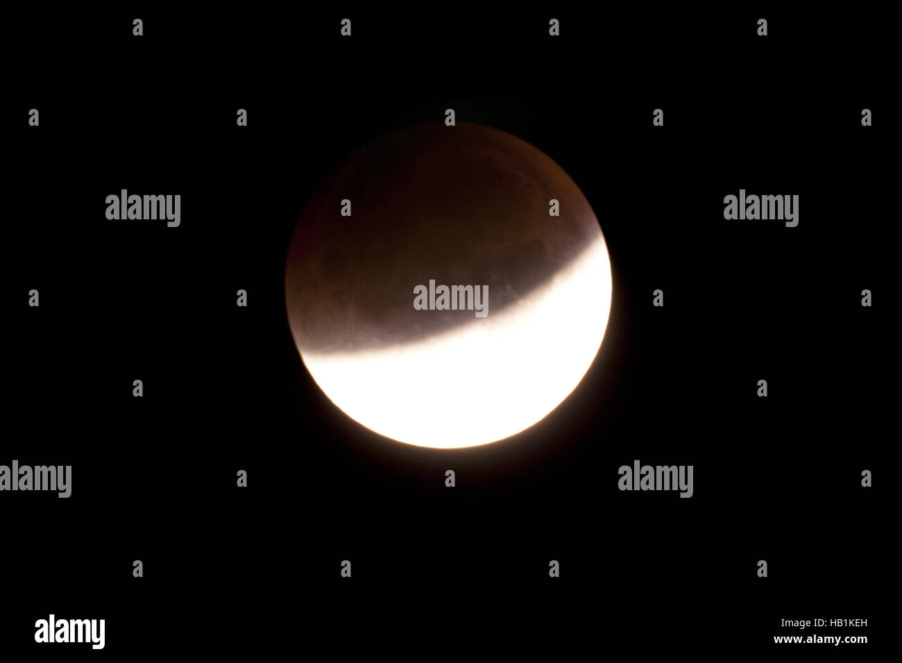 Total Lunar Eclipse on Sept. 28, 2015 Stock Photo