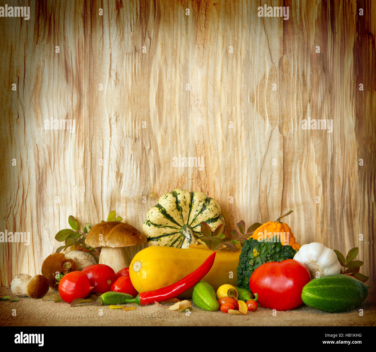 Vegetables on wood background Stock Photo Alamy