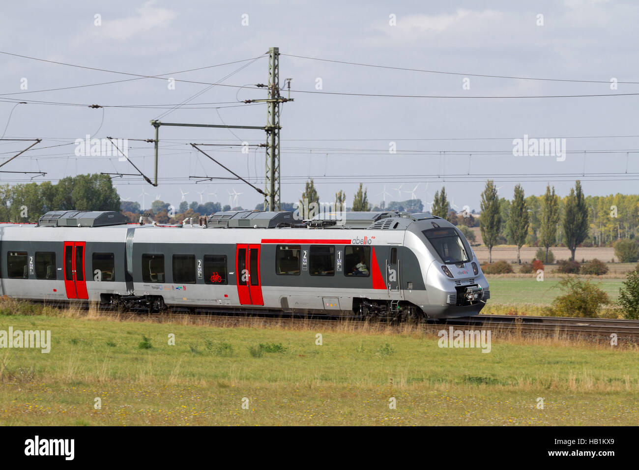 Abellio-Train in Thuringia Stock Photo