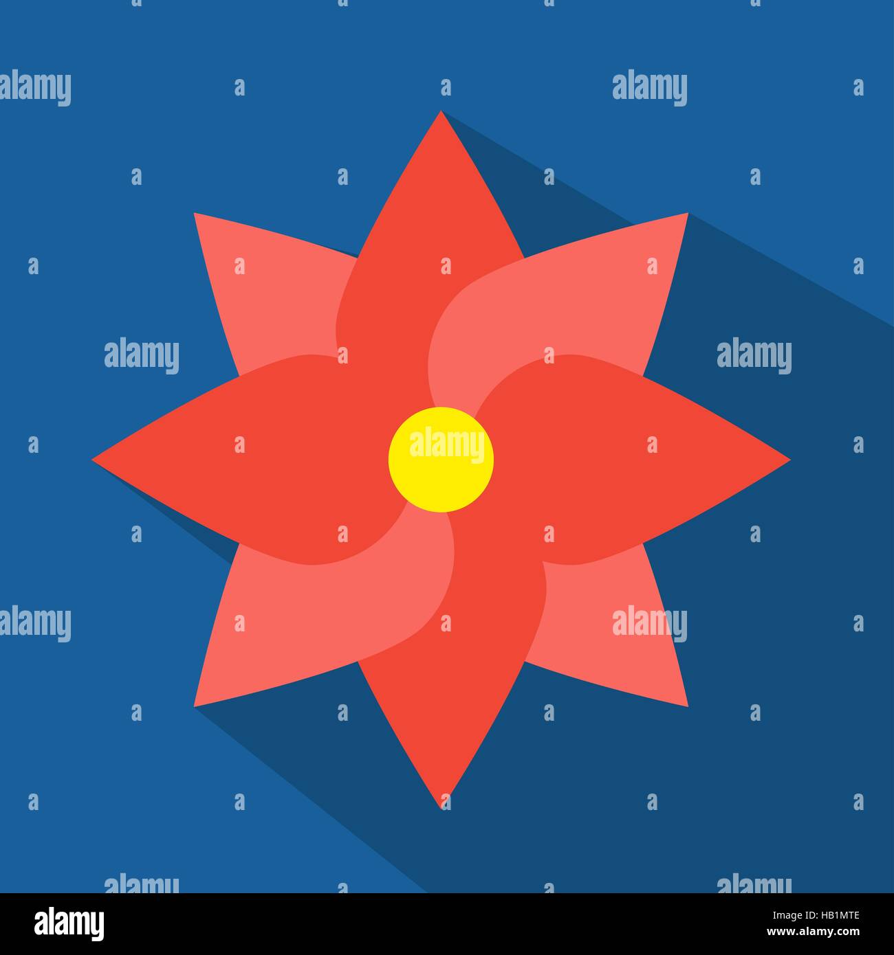 Flat Red Flower Stock Vector Image & Art Alamy
