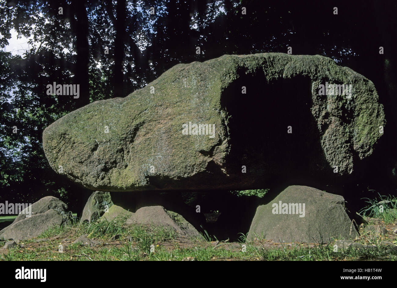 Polygonal dolmen in Albersdorf Stock Photo