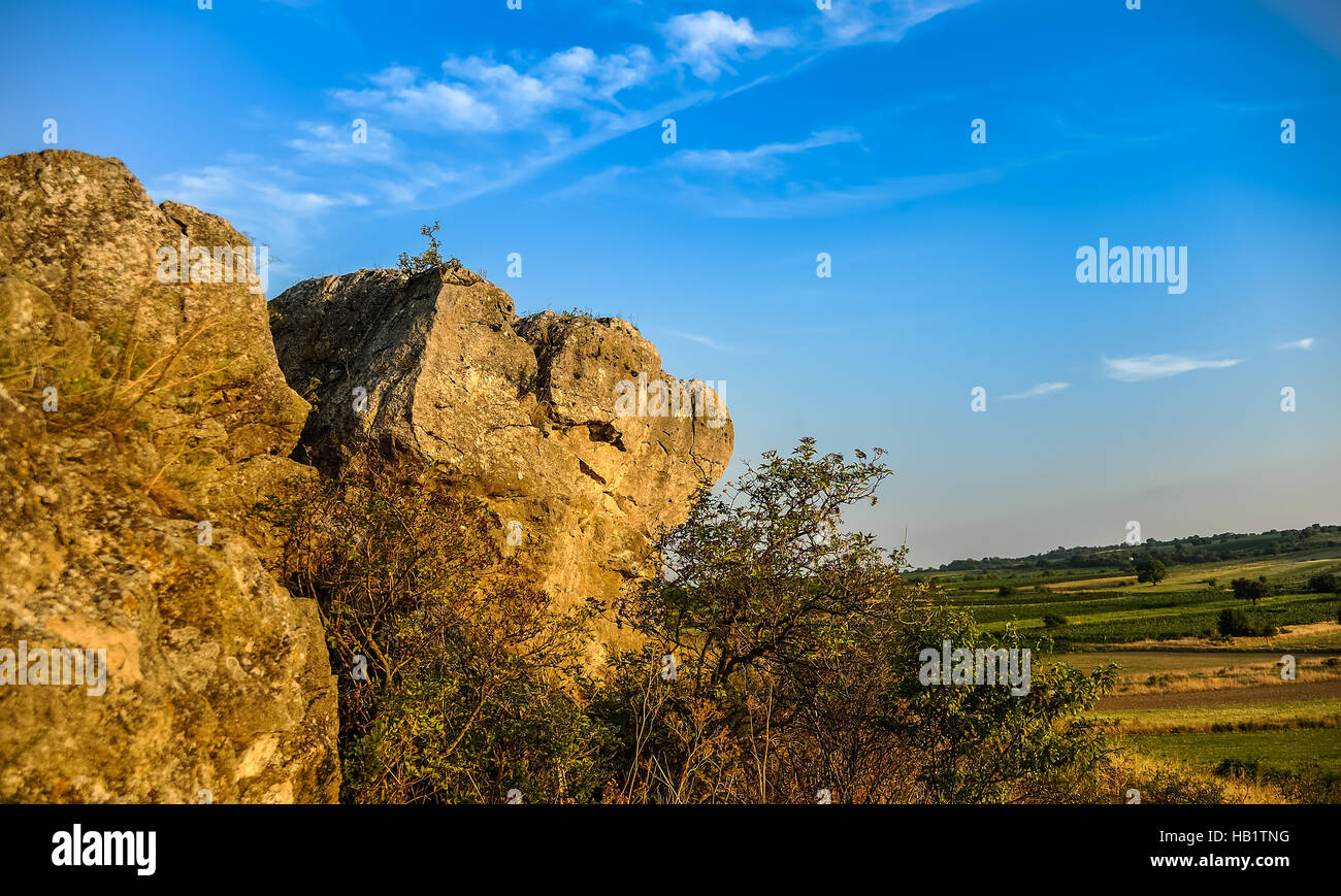 Stone and rock in landscape in Burgenland Stock Photo