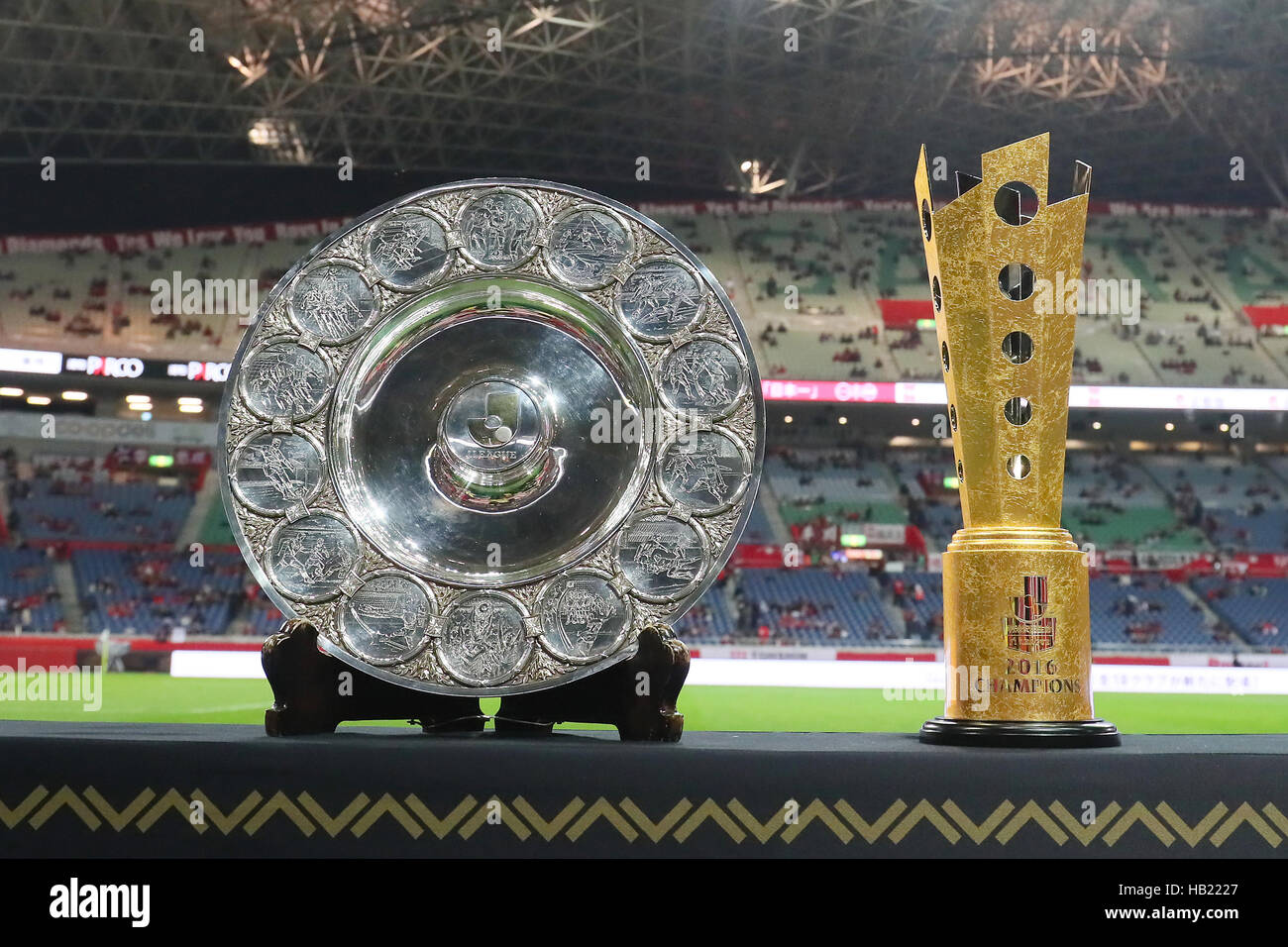 Saitama Stadium 2002 Saitama Japan 3rd Dec 2016 The Trophy Of J League December 3 2016 Football Soccer 2016 J League Championship Final Match 2nd Leg Between Urawa Red 1 2 Kashima Antlers