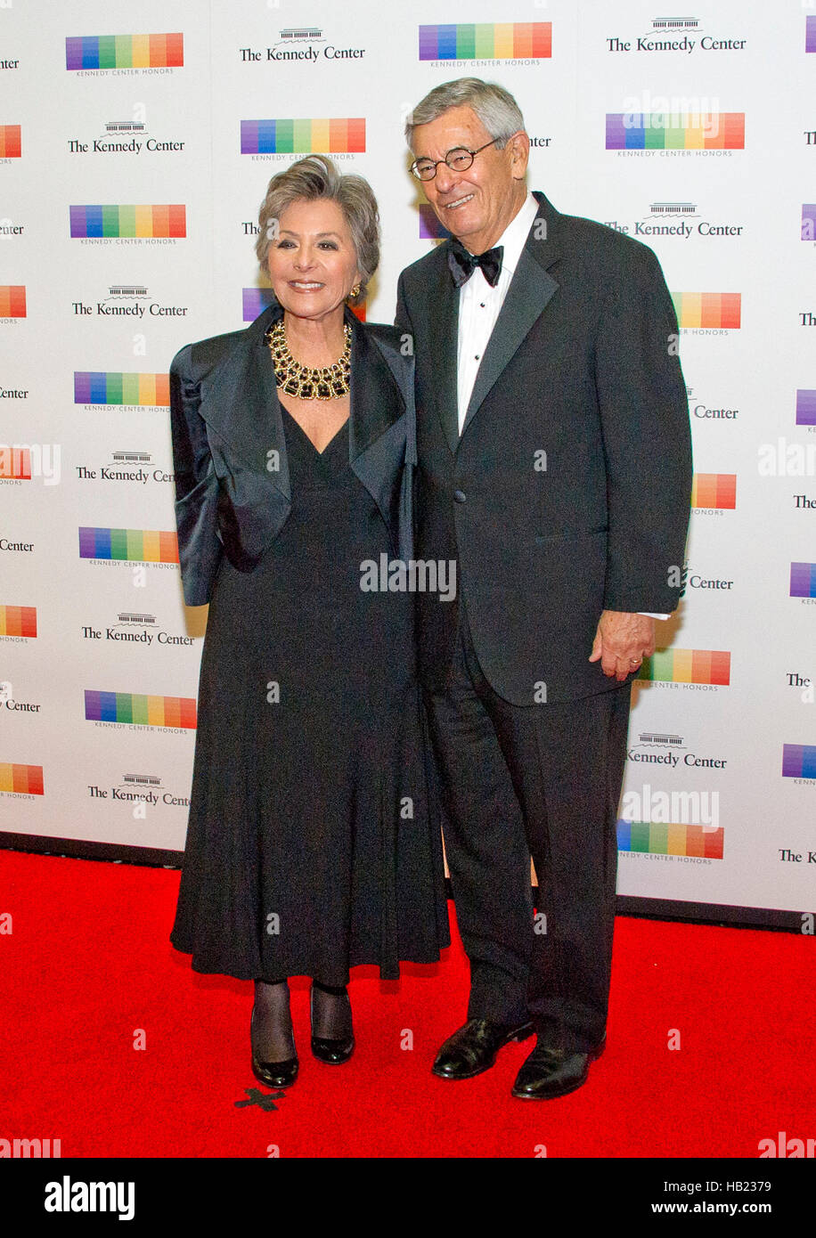 United States Senator Barbara Boxer (Democrat of California) and her husband, Stewart, arrive for the formal Artist's Dinner honoring the recipients of the 39th Annual Kennedy Center Honors hosted by United States Secretary of State John F. Kerry at the U.S. Department of State in Washington, DC on Saturday, December 3, 2016. The 2016 honorees are: Argentine pianist Martha Argerich; rock band the Eagles; screen and stage actor Al Pacino; gospel and blues singer Mavis Staples; and musician James Taylor. Credit: Ron Sachs/Pool via CNP - NO WIRE SERVICE - Photo: Ron Sachs/Consolidated/dpa Stock Photo