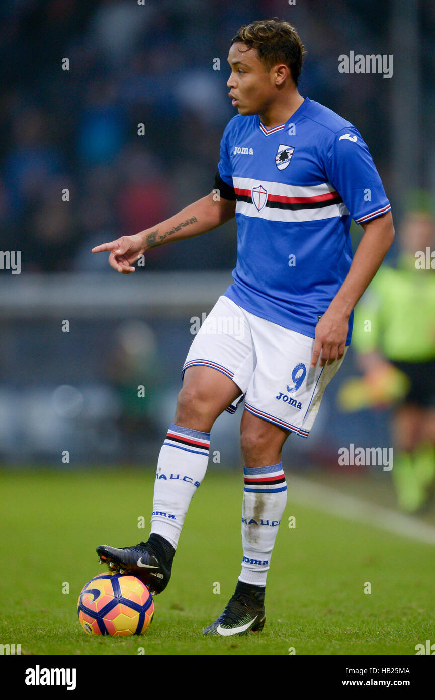 Genoa, Italy. 4th December, 2016. Luis Muriel of UC Sampdoria in action  during the Serie A football match between UC Sampdoria and Torino FC. UC  Sampdoria won 2-0 over Torino FC. Credit: