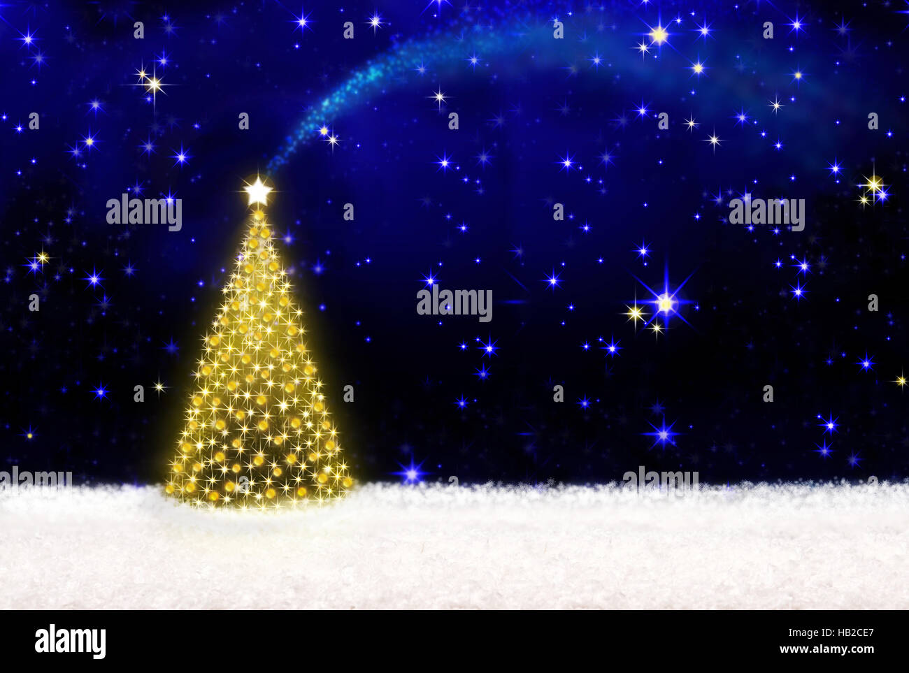 Christmas Tree And Starry Sky Stock Photo Alamy