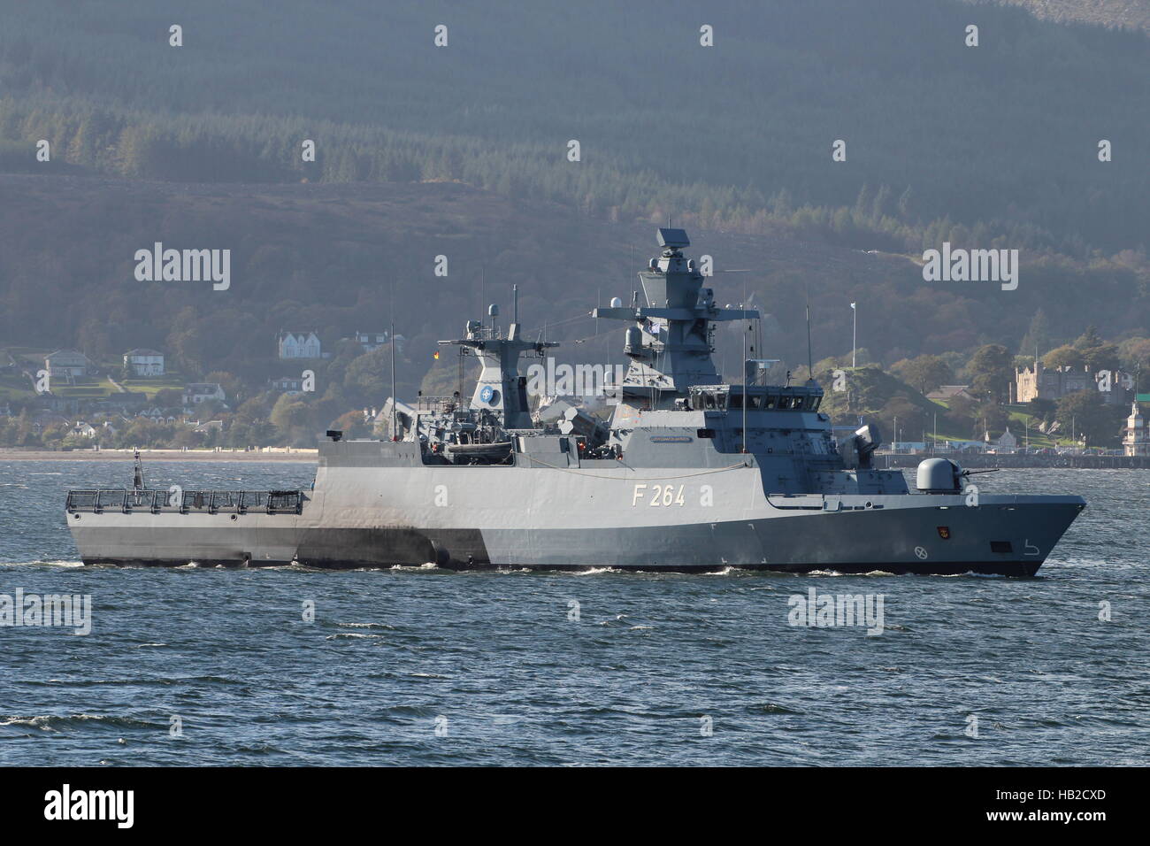 FGS Ludwigshafen am Rhein (F264), a Braunschweig-class corvette of the German Navy, arriving for Exercise Joint Warrior 16-2. Stock Photo