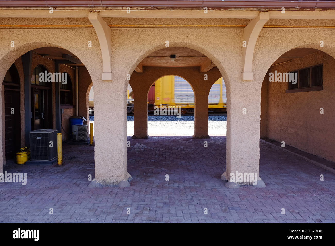 Train station in Vaughn, New Mexico. Stock Photo