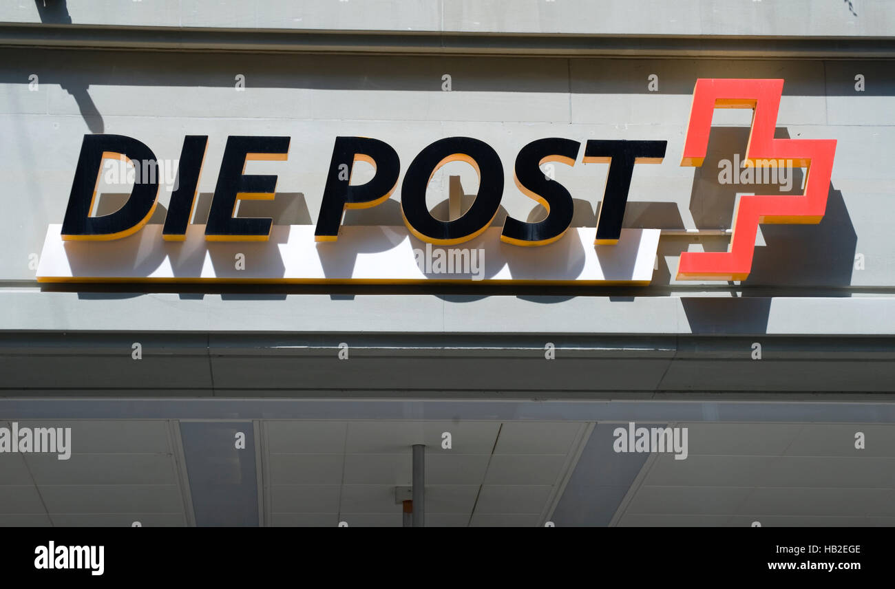Die Post, Post Office signage, Berne, Switzerland, Europe Stock Photo