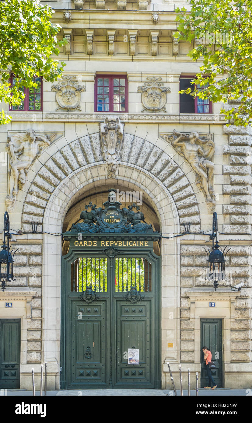 republican guard, quartier des celestins Stock Photo