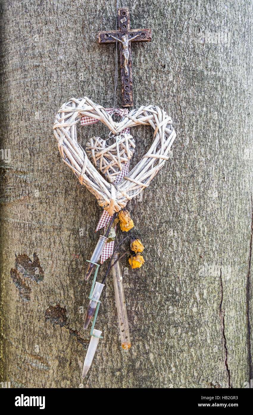 tree burial site, waldfriedhof cemetery Stock Photo Alamy